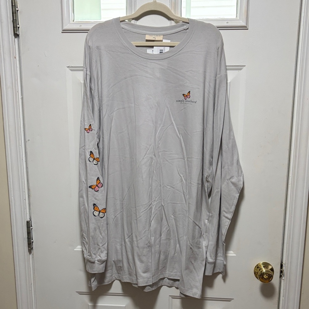 Simply Southern Long Sleeve Tee with Butterfly Accents